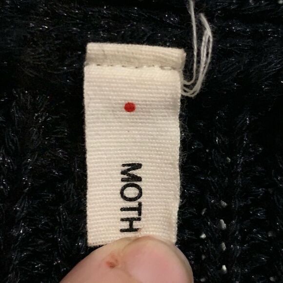 Moth Anthropologie Black Long Cardigan Waxed Knit - Picture 4 of 8